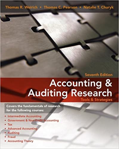 accounting Auditing Research Tools Strategies Weirich test bank