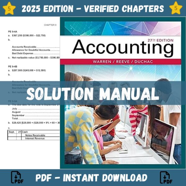 Solution Manual - for Accounting 27th Edition (Warren, 2018)